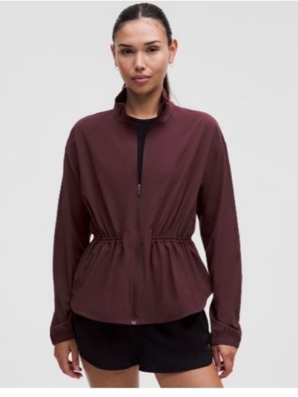 lululemon athletica Women's Burgundy Utility Jacket with Drawstring Waist